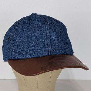 Vtg Dale Earnhardt Sr Denim Strapback Hat Dad Cap Embossed Leather Bill USA Made